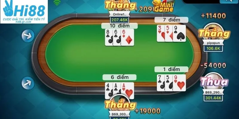 Cách tính điểm trong game bài đơn giản